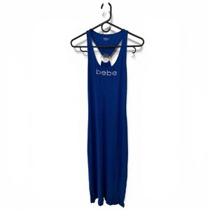 bebe Cobalt Blue Racerback Maxi Dress with Ring Detail